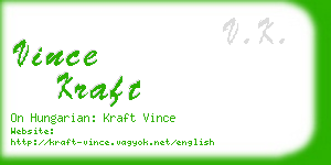 vince kraft business card